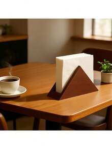 Tissue Holder, Modern Minimalist Premium Wooden Tissue Rack, Lacquered Triangular Pull-Out Tissue Storage Rack, Suitable For Restaurant, Living Room, Tabletop Vertical Tissue Holder, Desktop Decor And Multiple Scenarios, High-End Hotel, Western Restaurant Tabletop Tissue Dispenser - Multicolor - View 7
