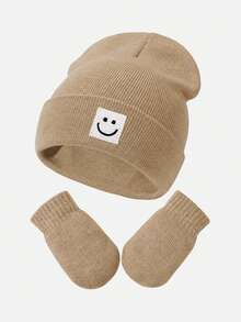 1 Set Baby Winter Knitted Hat And Gloves Set, Elastic Yarn Smile Label, Warm And Comfortable Toddler Hat And Gloves Set, Suitable For Daily Outdoor - 1set - View 26