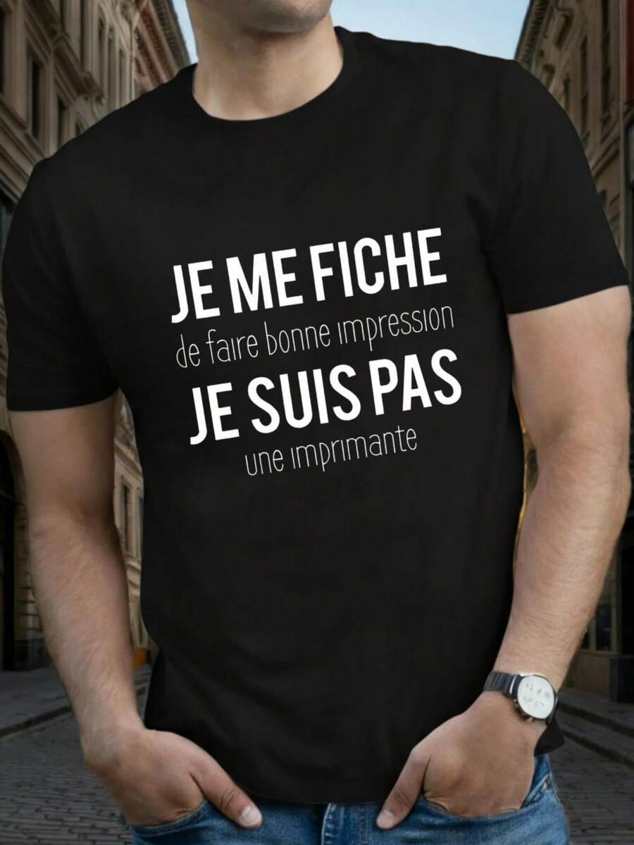 Men T-Shirts - 黑色 - 查看 1