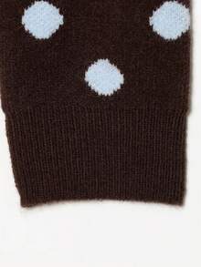 Liorin Autumn/Winter New Women's European And American Style Fashion Minimalist Polka Dot Knit Cardigan - Brown - View 8