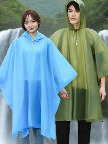 Unisex Outdoor Poncho Style Adult Reusable Raincoat, 3-In-1 Thickened Raincoat For Camping, Fishing, Hiking, Trekking And Travel - Multicolor - View 1