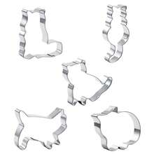 5/9pcs Cat Ceramic Clay Cutter Stainless Steel Cutting Mold For Ceramic Clay Fridge Magnet Keychain Pendant Small Gift Making - Silver - View 13