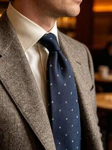 1pc Fashionable High-End Tie Suitable For Business Travel, Casual, Dinner, Wedding - Black - View 3