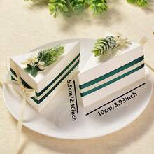 10 Pcs Christmas Cake Shape Gift Boxes Wedding Party Candy Boxes Triangle Candy Bag For Birthday Party Decor Supplies - Multicolor - View 7