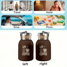 1pc 10oz Stainless Steel Insulated Tumbler, Printed With "Life Is Better With Coffee", Reusable, Suitable As A Gift For Office, Home, Travel, Outdoor Adventure - Multicolor - View 7