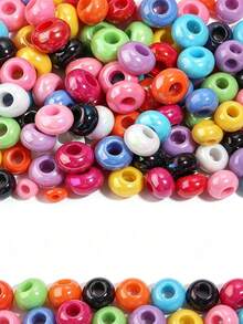 1/25/50pcs Acrylic Colorful Abacus Beads With Large Hole, Suitable For DIY Bracelets, Keychains, Holiday Decorations, Abacus Bead Tassel Dreamcatcher Making, Hanging Cord Beads - Multicolor - View 2