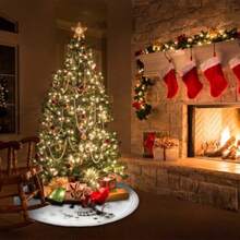 YQQChristmas Tree Skirt 48inch Vintage Snowman Decorations For Indoor Outdoor Snowflakes Snow Brushed Fabric Rustic Xmas Tree Skirt Bottom Cover For Merry Christmas Holiday Party Home Indoor Outdoor1269 - Snowman - View 7
