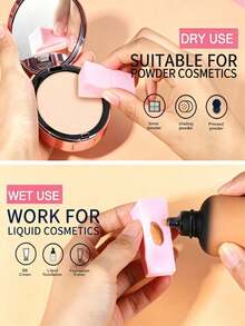 100/50pcs Disposable Triangular Sponge Puff Makeup Sponge Cushion Dry And Wet Dual-Use Nail Sponge Block Does Not Absorb Powder Beauty Egg Makeup Tools - Multicolor - View 5
