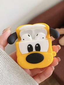 1pc Yellow Cute Cartoon Dog Earphone Protective Case, Shockproof Soft Silicone Cover, Compatible With IPod S Pro/1/2/3, Cute Wireless Earphone Protective Case - Multicolor - View 4