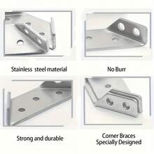 Stainless Steel Heavy Duty Metal Angle Brackets With Screws Set, L-Shaped Woodworking Brackets, Multipurpose Durable Rust-Proof Furniture Connectors - Easy To Assemble And Install, Furniture Assembly, Angle Support Brackets, Woodworking Tools - Set - View 9