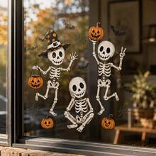 1 buah/Set Stiker Jendela Statis Halloween Tengkorak Lucu yang Dapat Dilepas, Stiker Jendela Jack O' Lantern, Kelelawar, Jaring Laba-laba, Stiker Kaca Halloween Menyeramkan untuk Dekorasi Rumah, Dapur, dan Pesta - Berbagai gaya - View 2