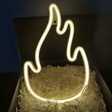 1PC, LED Flame/Fire Light, Christmas, Halloween Decoration Light, Home, Bedroom, Room Wall Decor, Party, Holiday Atmosphere Light, Battery + USB Powered - Flame - View 6