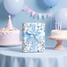 5/10 Sheets Cute Duck Birthday Wrapping Paper, Printed With Cute Duck Wearing Hat, Suitable For Birthday Gifts, Party Decoration, Birthday, Baby Shower - Multicolor - View 8
