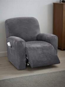 1件裝 絲絨躺椅套，4件式設計，躺椅沙發套，躺椅套，家具保護套 - 深灰色 - 查看 10