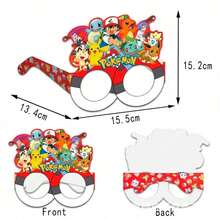 Panini Creative Anime Cartoon Paper Party Glasses Frame, Foldable Photo Prop Glasses, Birthday Party Costume Accessory, Game Theme Party Selfie Decoration - Random Styles - View 2