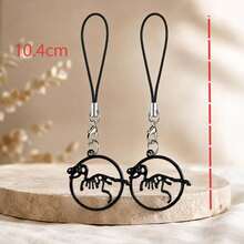 1pc/Multi-Pcs Unisex Alloy Small Dinosaur Drum Tower Animal Pendant, Creative Personalized Halloween Gift, Phone & Bag Charm - Black - View 8