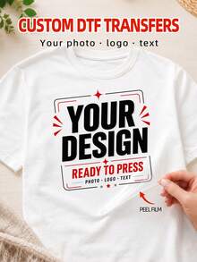 1/5/8/10pcs Customizable Photo & Text DTF Heat Transfer Stickers, Personalized Iron-On Decals For Clothing DIY, Custom Portrait & Text Heat Transfer Patches, Unique Personalized Gift For Couples, Family, Friends, Parents, Suitable For Weddings, Back To School, Birthdays, Holidays, Parties And More - Multicolor 3 - View 2
