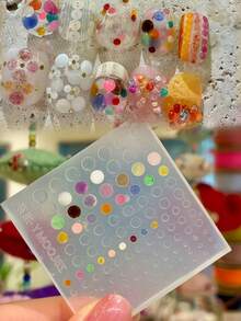 1pc Nail Art Mold With Glitter Small Round Pieces, DIY Transparent Silicone Mold Nail Decoration - Clear - View 1