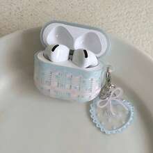 Transparent Pink & Blue Plaid Star Pendant Earphone Case Compatible With AirPods Case 2/3/4/Pro/Pro2/Pro3, Anti-Drop Earphone Case, Gift, Fashion Accessory, Combining Aesthetics And Practicality - Translucent Pink Blue - View 3