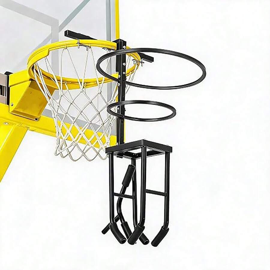 BouPower Volleyball Spike Trainer, Height Adjustable Automatic Volleyball Training Equipment, Fits 18" Basketball Rim, Serving & Spiking Practice - Black - View 1