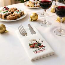 Christmas Party Western Dinner Tabletop Decor Disposable Napkins Christmas Cutlery Set XMAS Navada 2027 New Year For Home Christmas Decoration Merry Christmas - View 3