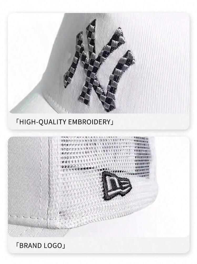 New Era 可調節 NY Logo 棒球帽，白色配圖案刺繡，街頭時尚中性帽款 - 白色 - 查看 5
