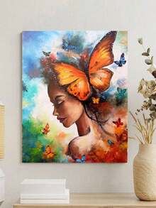 Beautiful Butterfly 40*50cm Artistic Personalized DIY Frameless Number Painting Set, Art Oil Painting Set, For Bedroom Decoration And Art Wall Decor, Simple And Fun Painting Method, No Painting Foundation Needed, Fulfill Your Painter Dream, Immerse Yourself In The World Of Colors, Every Stroke Is Self-Expression, Add Romance To Life, Best Gift For Family And Friends - Multicolor - View 4