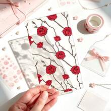 1pc Ins Style Floral A6 6-Hole Acrylic Divider Board, Highly Attractive Loose-Leaf Notebook Universal Separator Page - A - View 7