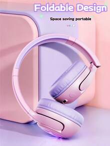 Authentic Acer OHR831 Bluetooth Over-Ear Headphones, RGB Starlight Lighting Effect, HiFi Surround Stereo Sound, Soft Breathable Thick Ear Pads, Adjustable Headband, Foldable Portable Design, Multi-Function Buttons, Macaron Color, Type-C Fast Charging - View 5
