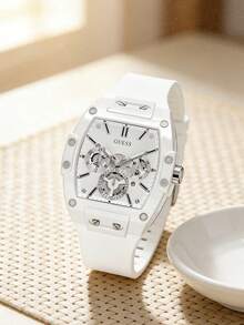 Jam Tangan Multifungsi Pria GUESS - Tali Silikon, Dial Hitam Berbentuk Silinder, Jam Tangan Pria Bergaya Sporty, Cocok untuk Bisnis dan Pemakaian Sehari-hari. Jam Tangan Ini Merupakan Hadiah Ideal untuknya. - warna - View 11