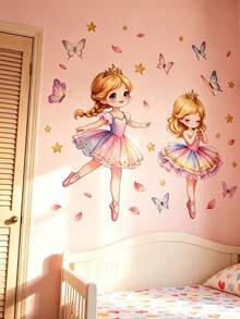 Stiker Dinding Gadis Balerina untuk Rumah, Ruang Tamu, Kamar Tidur, Studio Tari, Dekorasi Dinding Latar Belakang, Stiker Dinding Perekat Sendiri - MultiWarna - View 12