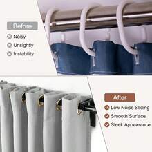 26pcs Coffee Color Quiet Curtain Rings, Standard Size Fits Roman Rods, Rounded Edges Prevent Fabric Damage, Smooth And Quiet Operation, Reusable, Suitable For Home, Apartment And Hotel Curtain Decoration - Multicolor - View 6