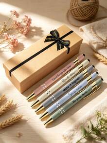 [Customized]Engraved Ballpoint Pen With Touchscreen Tip, Personalized Name 2-In-1 Metal Pen With Exquisite Gift Box, Suitable For Men And Women, Professional Business Stationery Office Supplies, Unique Birthday Christmas Gift, Multiple Styles Available, Great Gift Choice - Multicolor - View 3