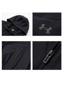 Under Armour Women's Rival Woven Hooded Jacket Casual Hooded Outdoor Sports Jacket 6014063-001 - Black - View 10