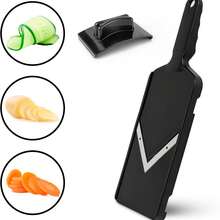 Alat Pengiris Mandolin untuk Dapur, Alat Pengiris Mandolin Sayuran Pisau V Multifungsi dengan Pegangan Genggam, Alat Pemotong Kentang, Mentimun, Kubis Genggam - Untuk Kentang, Bawang Bombay - MultiWarna - View 5