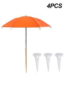 4pcs/Set Potted Plant Sunshade Umbrella, Outdoor Plant Flower Sunshade Umbrella, Potted Plant Sunshade Cover, 1 Mini Umbrella + 3 Potted Plant Watering Devices, Sun Protection And Heat Insulation Design, Suitable For Tall And Short Plant Coverage - Multicolor - View 18
