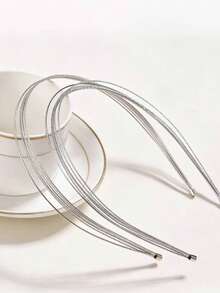 Minimalist Fashion Metal Thin Headband, Suitable For Daily Wear - Gold - View 4