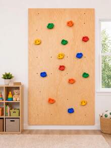 5pcs/10pcs/15pcs Climbing Holds [Random Color] Fitness Wall Holds, Indoor/Outdoor Playground, Climbing - Includes Mounting Screws Climbing Holds, Colorful Textured Wall Rocks | Textured Climbing Rocks With Bolts And Washers, Suitable For Wooden Playground Sets, Indoor Walls, Backyard Walls And Route Setting, Unisex - Multicolor - View 4
