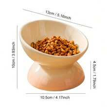 1pc Ceramic Gradient Cat Bowl, Gradient Color Pet Food Bowl With Non-Slip Base, Easy To Clean Shallow Wide Rim Pet Bowl Suitable For Cats And Kittens, Cute Cat Supplies Accessories Gift - Multicolor - View 9