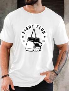 Men's Pure Cotton Short Sleeve T-Shirt Casual Everyday Wear Breathable Soft Regular Fit Classic Round Neck Basic Tee - 白色 - 查看 1