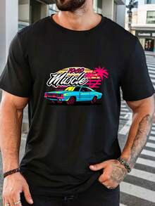 Men's Pure Cotton Short Sleeve T-Shirt Casual Summer Regular Fit Breathable Soft Comfortable Basic Daily Wear Tee For Men - 黑色 - 查看 6