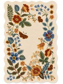 Chilai Home Flower Printed Area Rug,  Kitchen Runner Rug, Washable Floor Mat For Home Decor, Livingroom Rug, Non-Slip Kitchen Runner Rug, Made In Turkiye - Multicolor - View 2