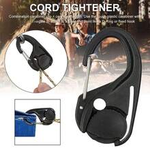 10pcs Automatic Tarp Rope Tensioners, Self-Locking Line Hooks, Knotless Tightening Clips, Wind Rope Adjustment Buckles, Outdoor Fixing Tools - Black - View 4