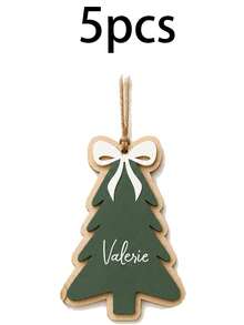 Custom Christmas Tree Wooden Plaque, Personalized Gift Decor, Farmhouse Holiday Ornament, Customized Name Tag For Xmas Tree, Customizable Present Decoration, Festive Home Hanging Sign, Christmas Gift For Family, Christmas Ornament, Living Room Decor - Style a - View 20
