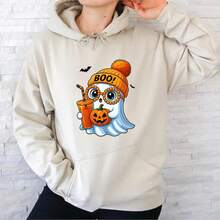 Cute Ghost Halloween Hoodie | Spooky Season Graphic Pullover - 樣式1 - 查看 4