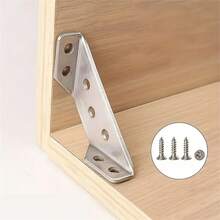 Stainless Steel Heavy Duty Metal Angle Brackets With Screws Set, L-Shaped Woodworking Brackets, Multipurpose Durable Rust-Proof Furniture Connectors - Easy To Assemble And Install, Furniture Assembly, Angle Support Brackets, Woodworking Tools - Set - View 5