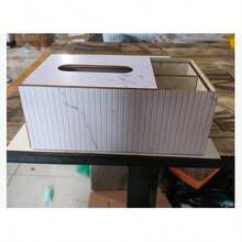 Multifunctional Desktop Tissue Box, Textured Tissue Box, Gold-Trimmed Tissue Box, Living Room, Dining Room, Kitchen Home Decor, Home Decor Accessories, Apartment Essentials - Multicolor - View 6