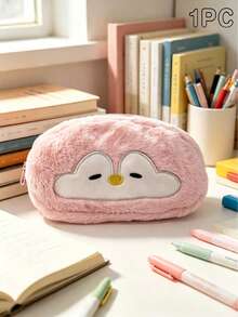Cute Penguin & Otter Plush Pencil Case, Simple Large Capacity Pencil Pouch, Suitable For Middle School And High School Students,Back To School Season - A - View 9