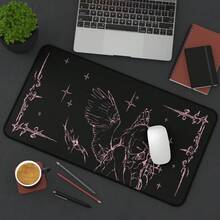Crying Angel Illustration Desk Mat | Gothic Angel Mousepad,Gaming Mouse PadDesk Decoration 31.5" X 11.8" - Mouse Pad - View 7