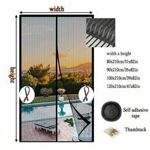Heavy Duty Magnetic Screen Door, Black Striped Door Curtain, Suitable For Ventilation And Mosquito Prevention, Ideal For Indoor/Outdoor Use, Home Door Mosquito Net, The Best Insect Protection In Summer - A - View 19